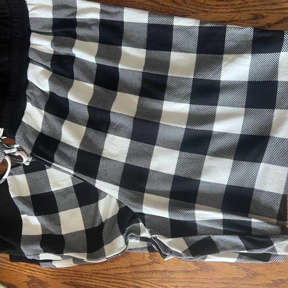 Black and White Checkered Pants with Top